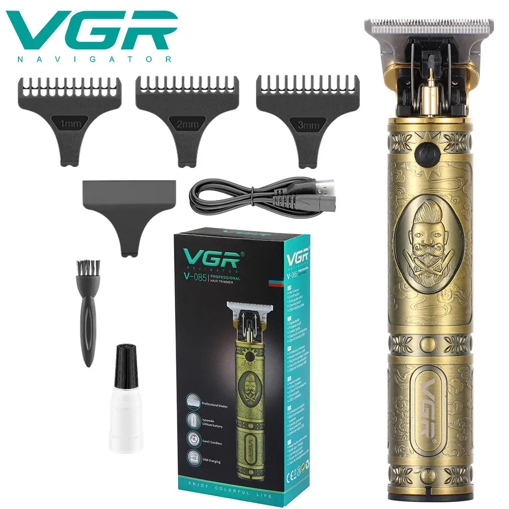 VGR V-085 hair clipper T-type retro oil head USB rechargeable electric hair clipper engraving men's hair clipper hair trimmer Top Merken Winkel